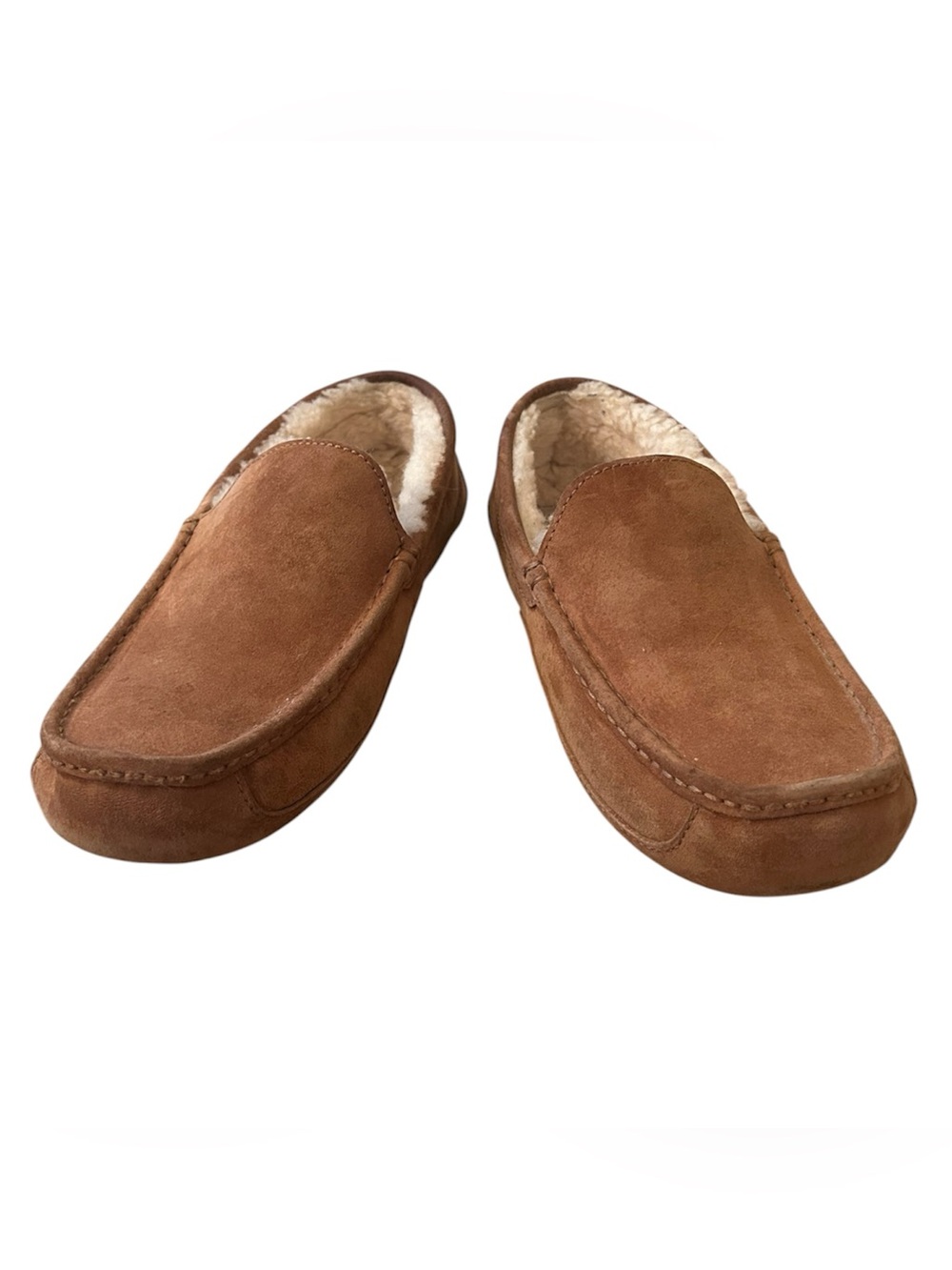 UGG Men’s Size 12 Tan Leather, Sheepskin Lined Slip on Shoes